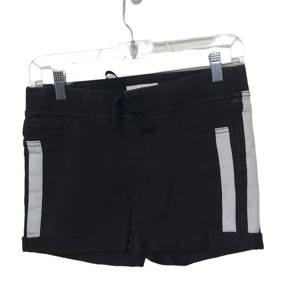 Black Daisy Side Stripe Stretch Shorts Juniors Small - Picture 2 of 10